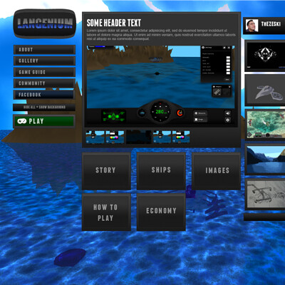 Screenshot of the Langenium MMORPG website which blurred the line between website and video game.